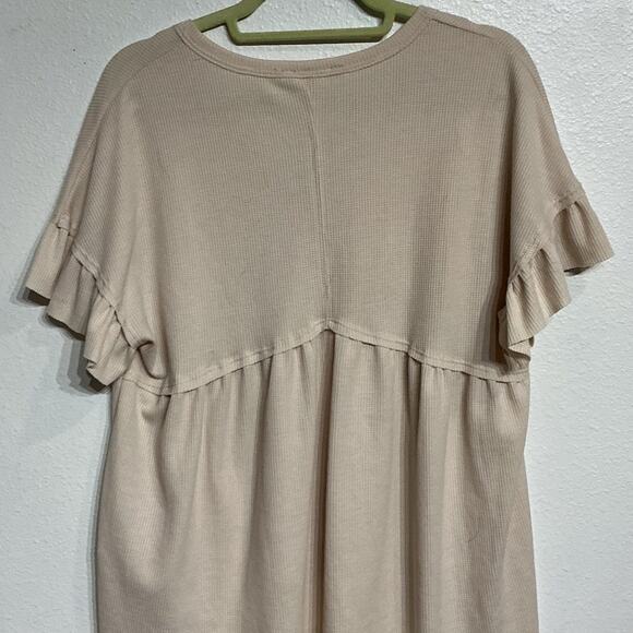 Altar'd State Pink Waffle Knit Blouse Sz M - Picture 7 of 9